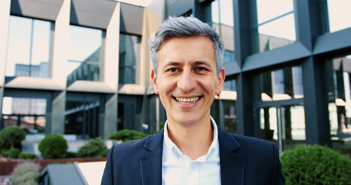 Portrait close up Caucasian man male businessman entrepreneur business owner looking camera. - Powered by Adobe