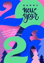 Colorful logo numbers 2026 Happy New Year typography design. Elegant festive logo number for calendar, greeting card, Christmas decoration and New Year 2026 celebration invitation vector illustration.