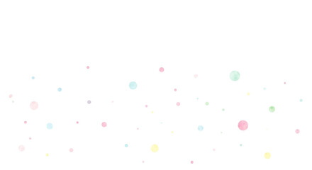 Scattered pastel confetti dots on transparent background