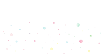 Scattered pastel confetti dots on transparent background