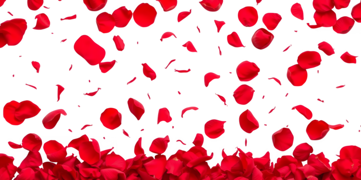Red Rose Petals Falling And Scattered Across A Transparent Background Isolate Falling Petals Scattered Petals Transparent Background