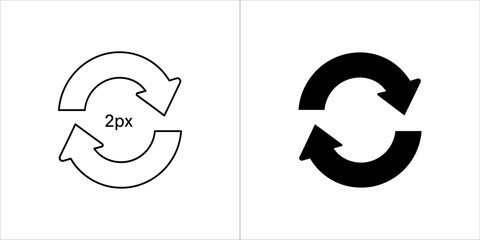 Two arrows in circle