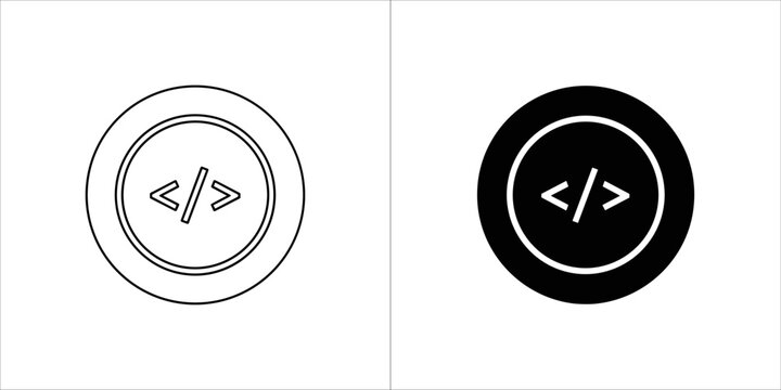 Code icon for developer and programming