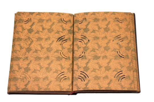 Intricate Leaf Pattern on Open Book - Powered by Adobe