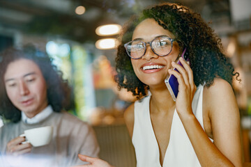 relaxed professional moment captured, informal photo of colleagues enjoying casual business break