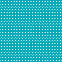 White polka dot seamless pattern on turquoise background
