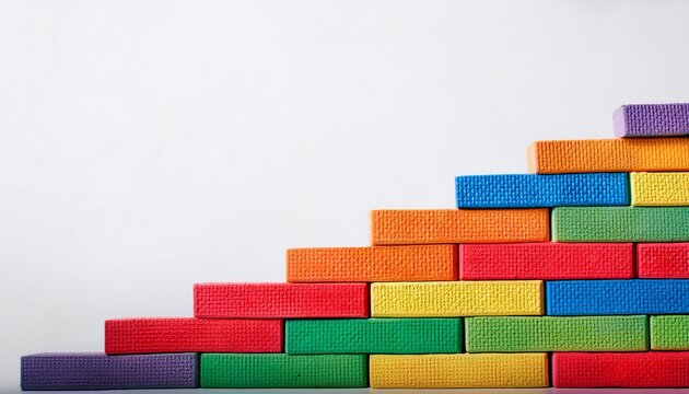 Miercurea Ciuc Romania 29 September 2025 Colorful Building Bricks On White Background Space For Text