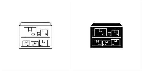 Warehouse storage icon for web and mobile
