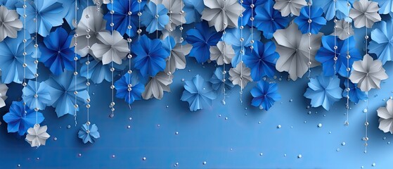 Hanging snowflakes made of metallic materials add a touch of winter charm to the atmosphere, enhancing the seasonal decor's elegance