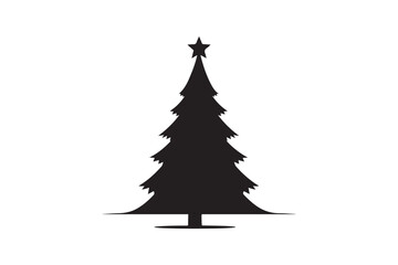 Obraz premium Christmas Tree silhouette vector illustration, Set of Christmas Tree silhouette vector , Christmas Tree silhouette bundle 