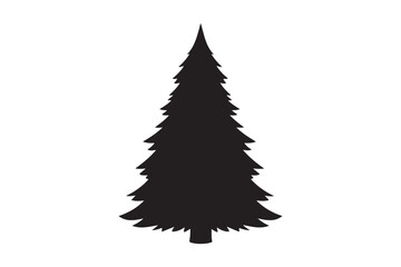 Fototapeta premium Christmas Tree silhouette vector illustration, Set of Christmas Tree silhouette vector , Christmas Tree silhouette bundle 