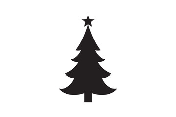 Obraz premium Christmas Tree silhouette vector illustration, Set of Christmas Tree silhouette vector , Christmas Tree silhouette bundle 