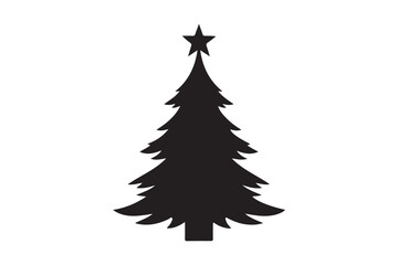 Obraz premium Christmas Tree silhouette vector illustration, Set of Christmas Tree silhouette vector , Christmas Tree silhouette bundle 