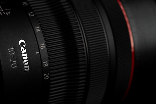 Canon RF 10 20mm Wide Angle Lens on Black