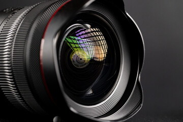 Canon RF 10 20mm Wide Angle Lens on Black