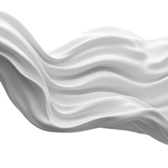 Obraz premium Abstract White Silk Fabric Waves on Black Background
