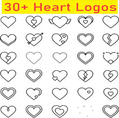 50+ Heart Logos Sheet