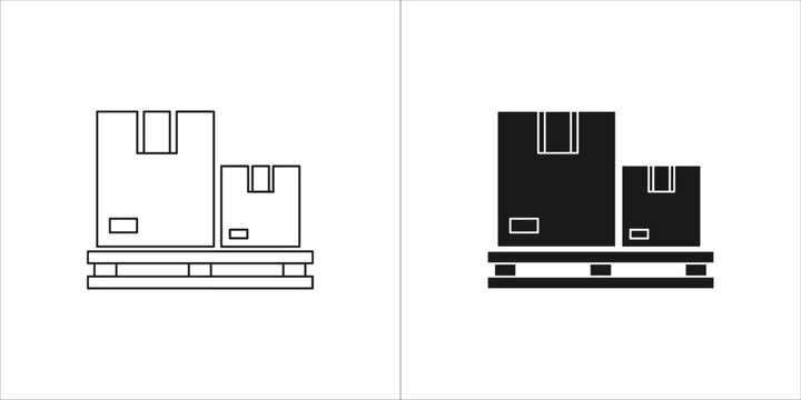 Boxes on pallet icon in vector format