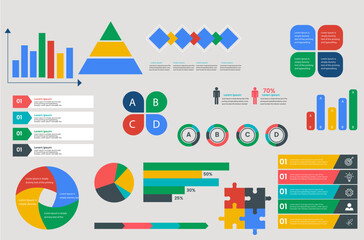 Infographic vector brochure elements for business illustration in modern style.
