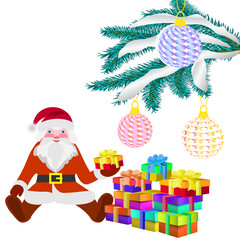 santa claus with gifts