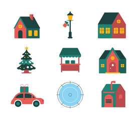 Naklejka premium vector illustration of a house Elements Collection
