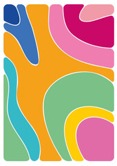 Abstract organic shapes background A4 paper design