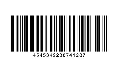 Barcode Symbol Vector – Isolated Barcode Icon on Transparent Background for Product Identification and Scanning