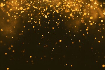 Golden glitter bokeh background with glowing particles creating elegant festive and luxury abstract design