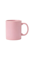 Pink ceramic coffee mug, isolated empty utensil for drink and branding design project