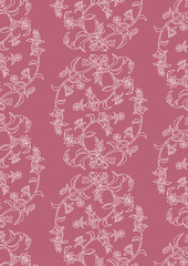 Burgundy Vintage Floral Pattern