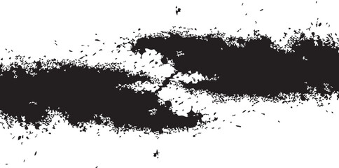 Black grunge texture vector element on transparent background