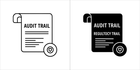 Audit trail document icon with shield symbol