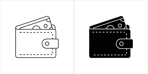 Wallet icon with money inside