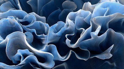 Stunning blue abstract flowing shapes with elegant lines create a dynamic, modern background for technology, science, or creative projects now