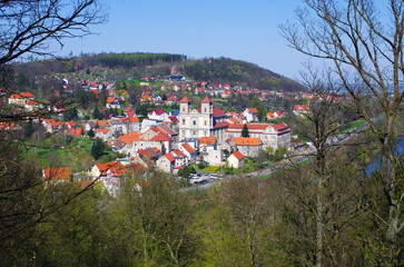 Discover charming European village with red rooftops, Bardo, Poland