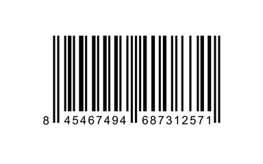 Barcode Icon Vector – Isolated Black Barcode Symbol on Transparent Background for Product Label and Retail Use