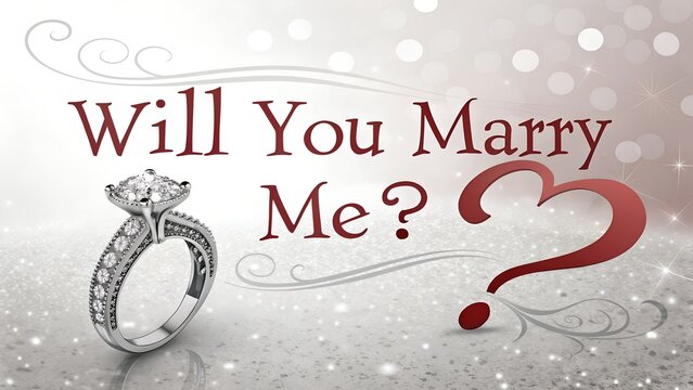 will you marry me with beautiful vector design and including purposal ring