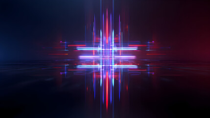 Dynamic abstract glowing neon grid lines pulsing with energy, creating a futuristic digital data stream effect for technology concepts