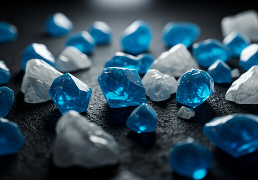 shiny blue topaz crystal gemstone isolated on white background