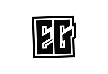 Obraz premium EG Modern Monogram Logo Design with Bold Geometric Shape and Minimal Frame.