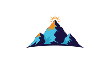 Obraz premium Abstract Winter Mountain Icon: Stylized Geometric Landscape Holiday Symbol