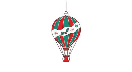 Obraz premium Art Deco Hot Air Balloon Icon: Elegant Ornament Style, Glamorous and Pure