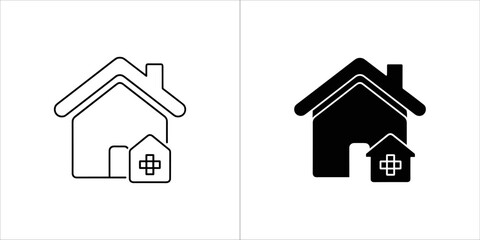 Home care icon, medical assistance concept