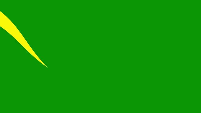 Animated yellow drop of liquid moving. Fluid effect. Looped video. Vector illustration isolated on green background. 