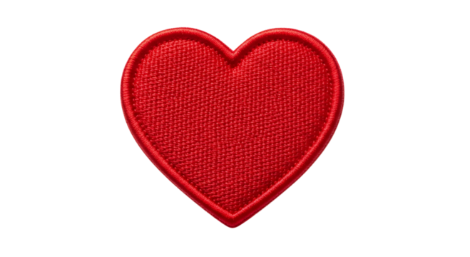 A single red heart shape, isolated on transparent background