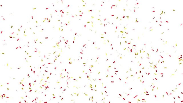 red and gold confetti explosion - 3D rendering