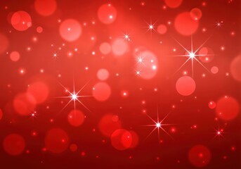 Sparkling red bokeh and starbursts festive background