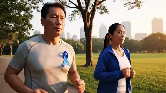 World Diabetes Day Active Couple Promoting Awareness, Healthy Living