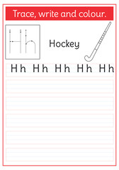 Alphabetical kids activity, Educational, learning with tracing, outlines for colouring