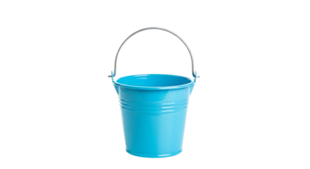 Small Blue Metal Bucket with Handle graphic design isolated on a transparent background